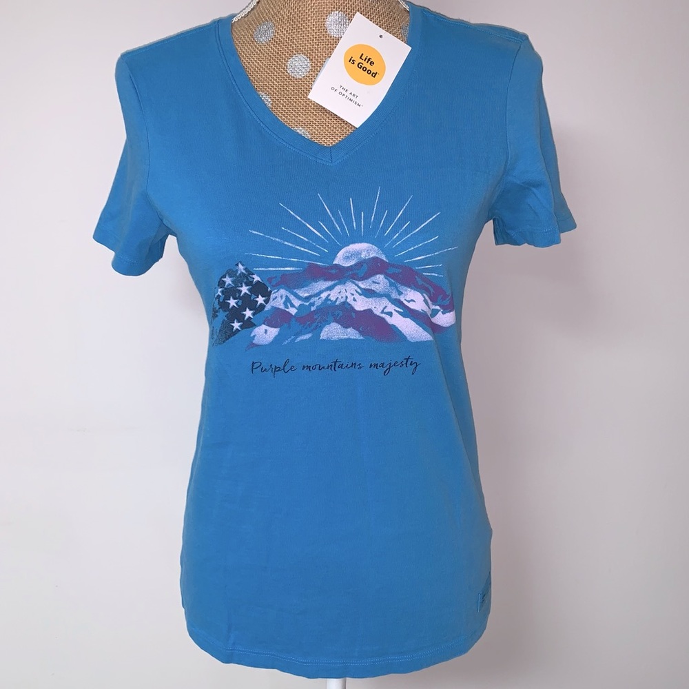 NWT Life Is Good Purple Mountains Majesty Tee